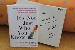 Personal autograph from Tommy: "...can't wait to read The You Evolution™!"