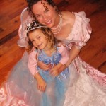 Aunt Donna with one of her favorite people in the whole world, Lainey Joy (4 years old) getting ready for a princess tea party (Spring 2004)